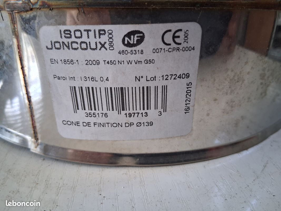 Conduit INOX Double Paroi Isolé ICUBE DPY – Diamètre 180mm, élément Droit, ISOTIP 171218