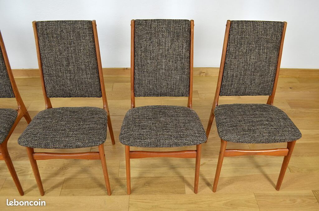 Série de 6 Chaises Danoise de Schionning & Elgaard pour Randers Mobelfabrik Vintage 1960 (image 4)