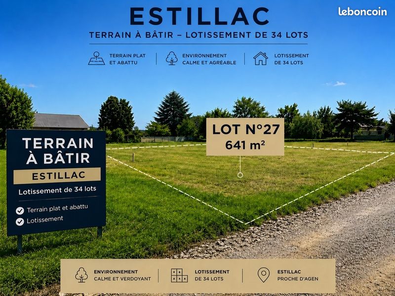Terrain 641 m² · à Estillac · 75 000 €