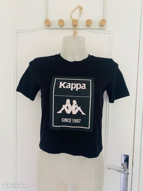 T-shirt Kappa crop top noir 100% coton (image 14)