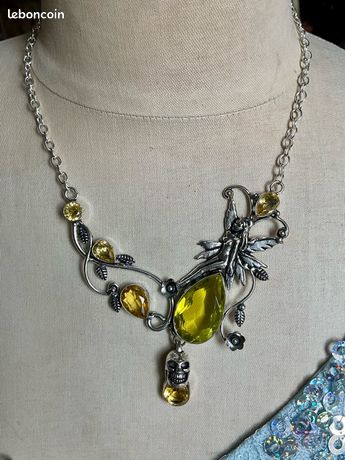 Collier Jabot Vintage En Maille Métallique - Marque Bijoux Scooter Paris - Occasion Rare