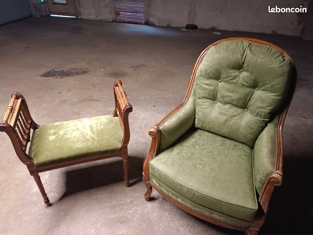 Lot fauteuils type Louis XV (image 1)