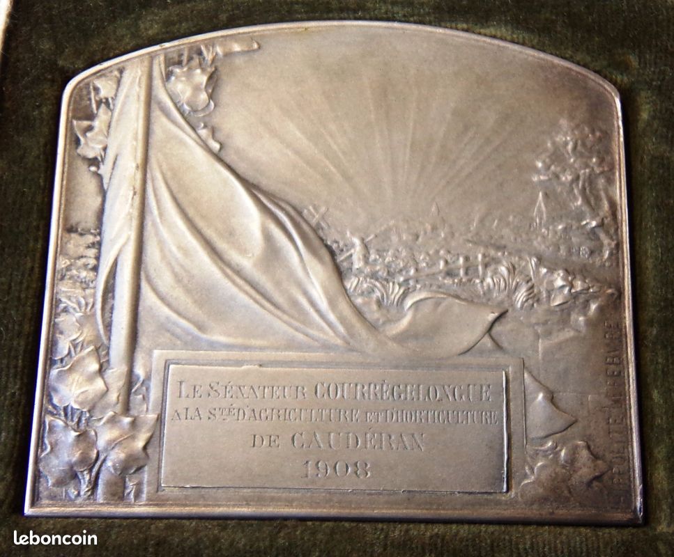 Médaille Bronze 'PATRIA' 1908 Art Nouveau - Agriculture Horticulture Caudéran Gironde, Rare