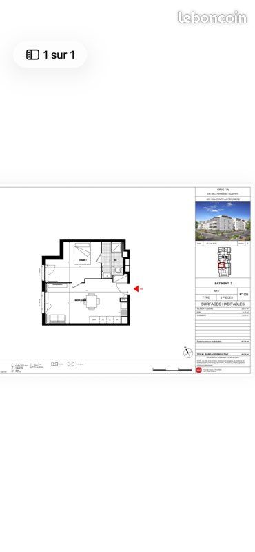 Appartement 2 pièces 43 m² · à Villepinte · 43 m² · 850 €/mois