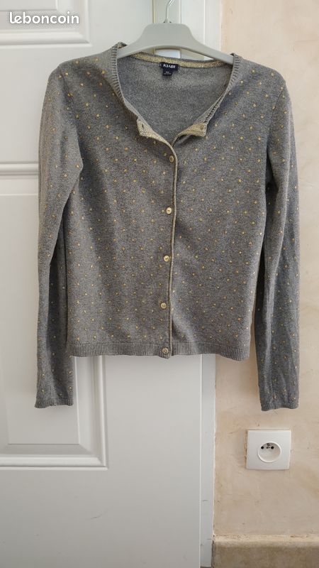 Gilet gris/doré 10 ans (image 1)