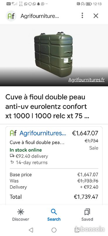 Chappee chaudière avec tank 10050L Eurolentz comfort bonne été fonction tre bien (image 1)