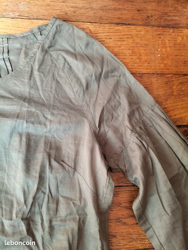 Tunique Eric Bompard kaki 100% coton L (image 3)