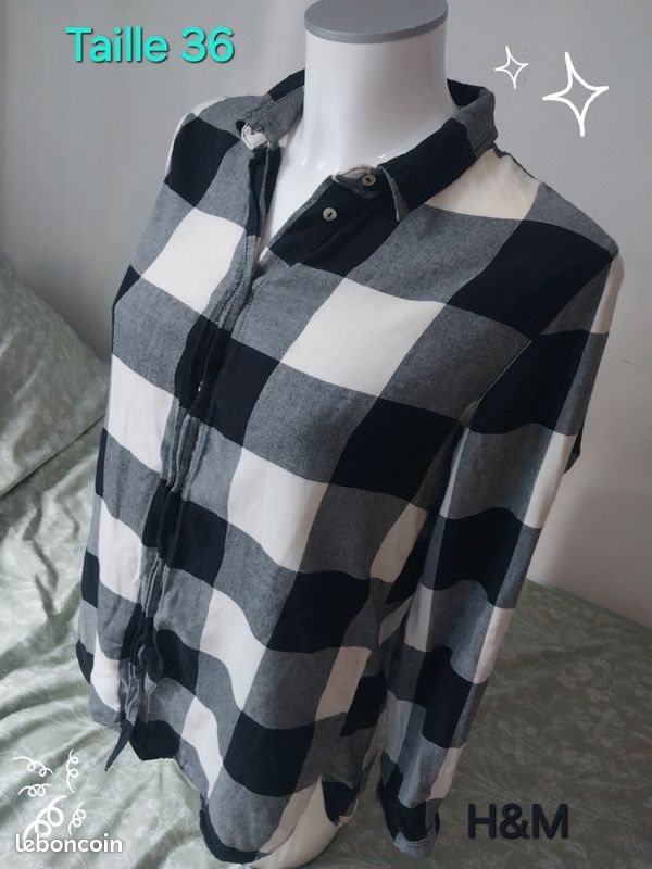 Chemise à carreaux H&M taille 36 (image 1)