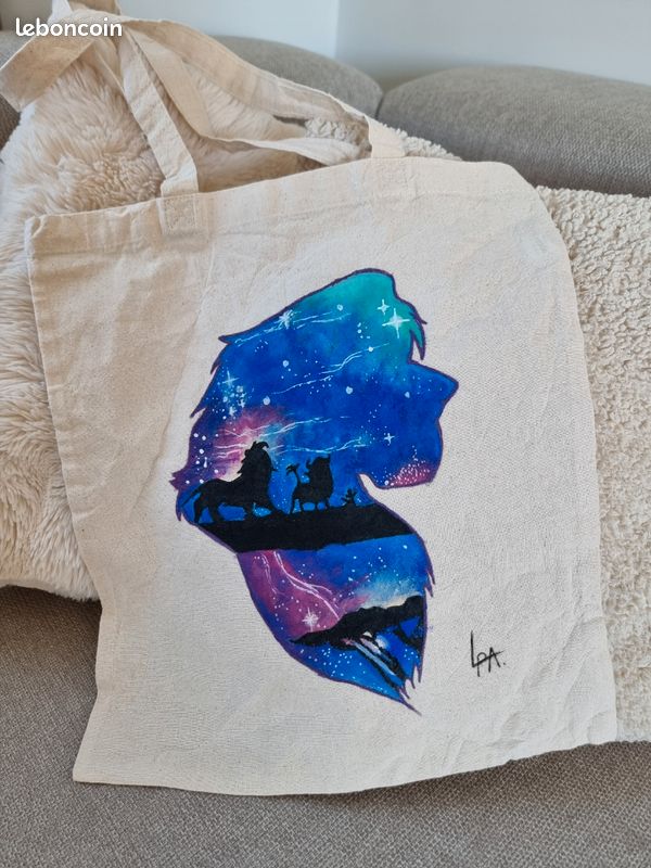 Sac en toile customisé thème Le Roi Lion (image 1)