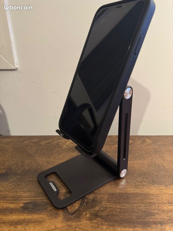 Support Téléphone Bureau UGREEN - Aluminium Pliable - Réglable 360° - Compatible IPhone 16, Galaxy S24, Pixel - Noir
