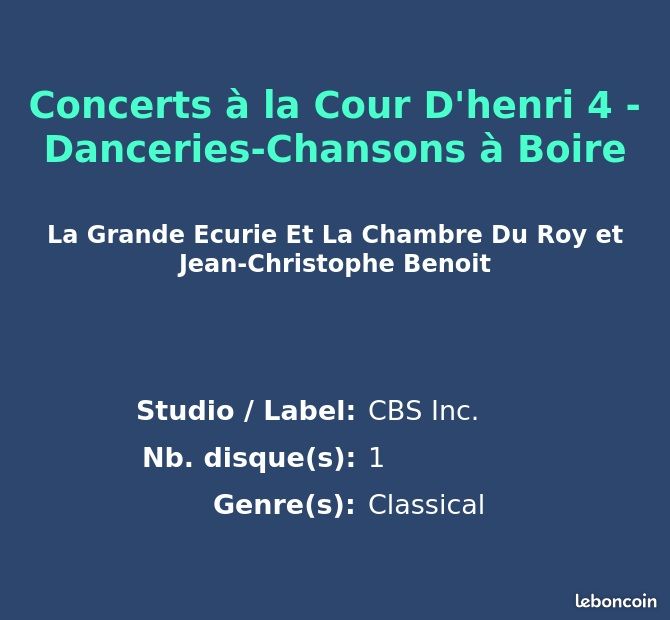 Concerts à la Cour D'henri 4 - Danceries-Chansons à Boire (image 2)