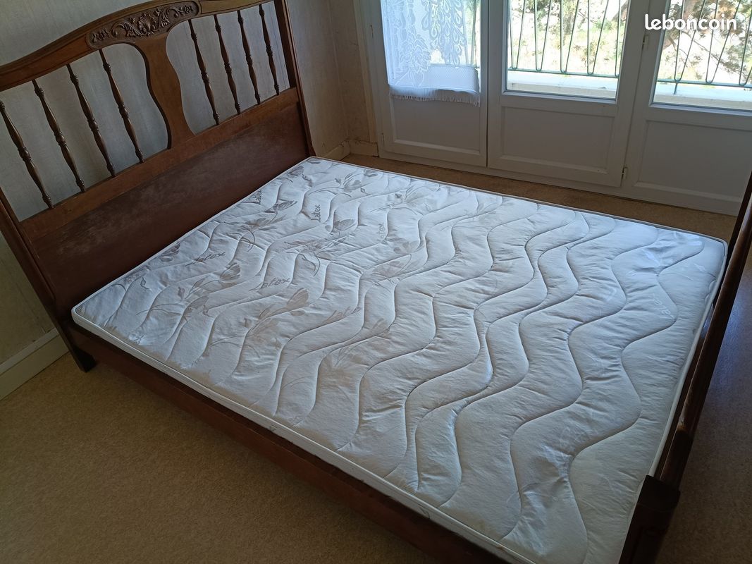 Lit matelas et sommier 2 places (image 2)