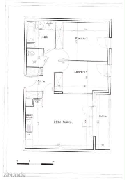 Appartement 3 pièces 61 m² · à Athis-Mons · 61 m² · 1 239 €