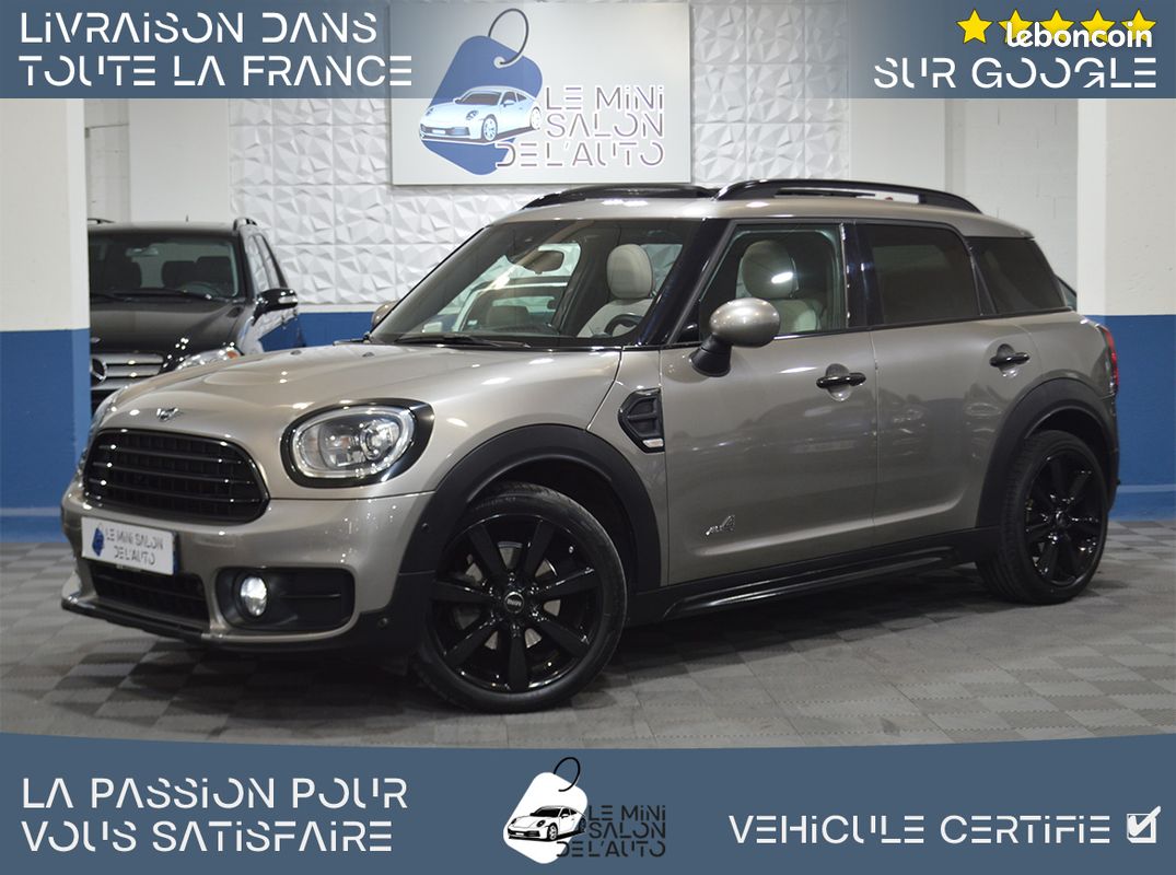 MINI COUNTRYMAN II (F60) COOPER D ALL4 RED HOT CHILI 150 BVA8-48.800km-Toit Ouvrant-GPS CarPlay-Sièges Chauffants-Cuir Intégral Blanc-Jantes 19"-Historique Limpide Mini-Etat Rare-Garantie 12 Mois (image 1)