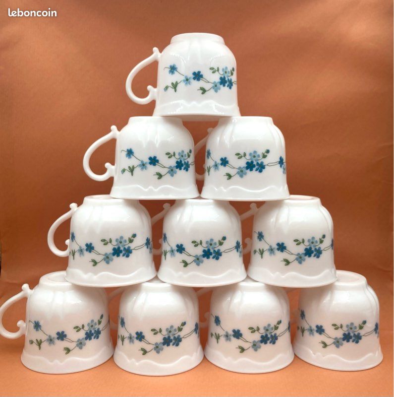 Lot 2 très Grandes Tasses Chocolat Tisane Thé Vintage ARCOPAL