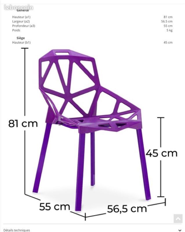 Vend 8 chaise polypropylène pied acier laqué gris (image 9)