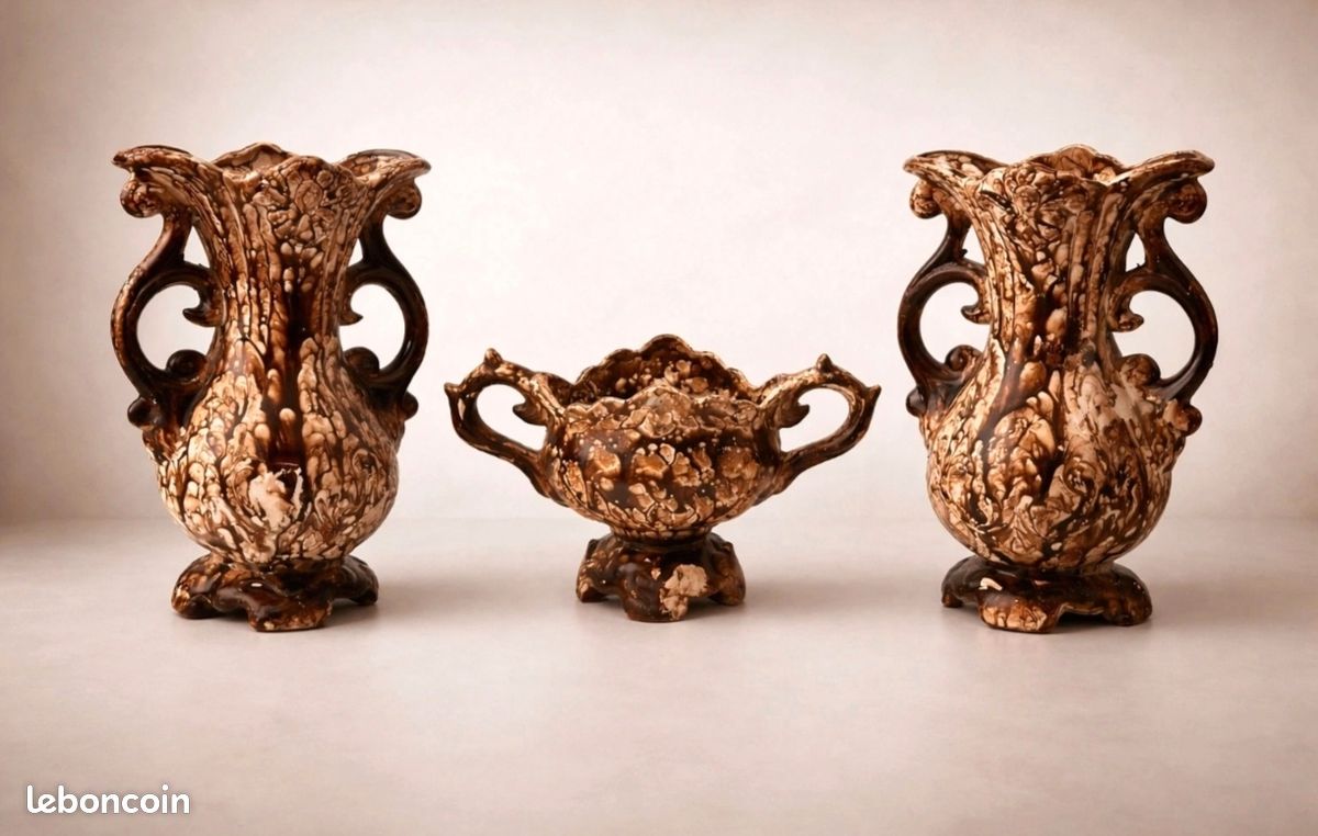 Ancienne superbe poterie/barbotine match avec ancienne ou nouvelle décoration (image 1)