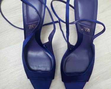Talons Hauts Femme Satin Violet 37/4 - Krasceva - Garniture Diamants - Occasion Très Bon état