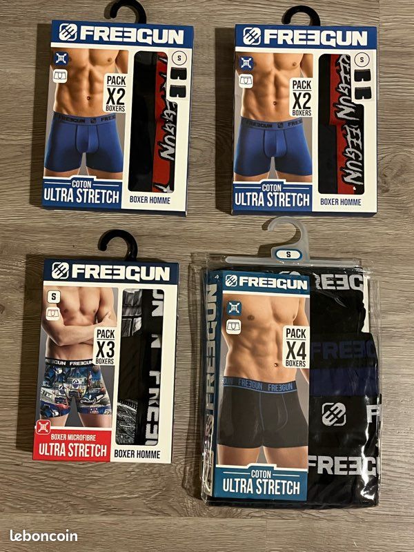 Lot De 6 Boxers Freegun Taille S - Microfibre Multicolore - Neuf Avec étiquettes