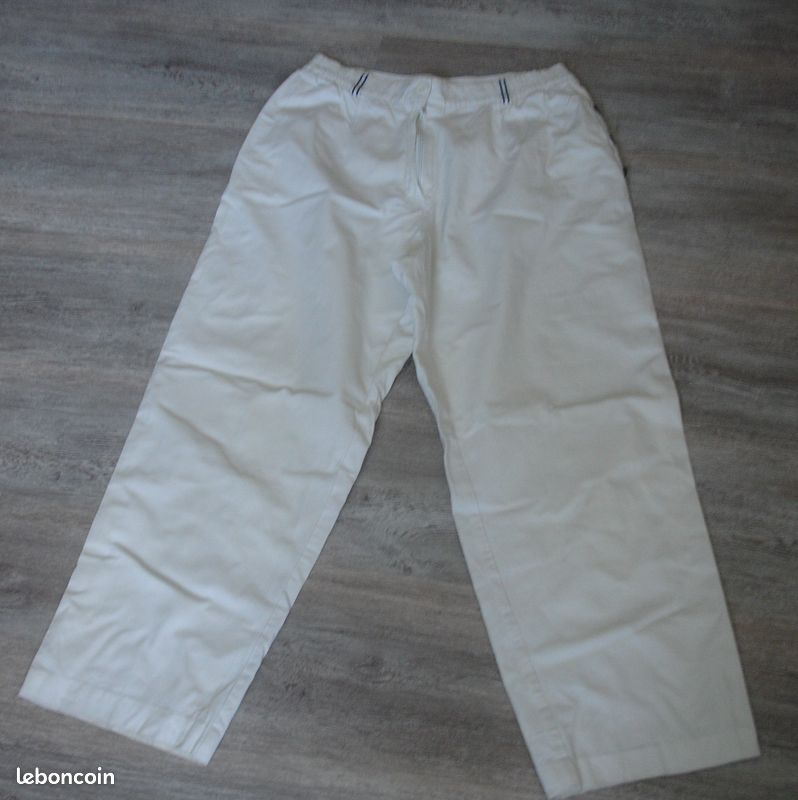 Pantalon femme blanc marine neuf 44 epicea (image 4)
