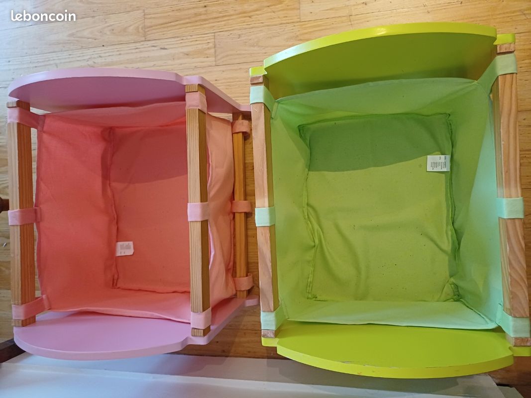 Caisses à jouets bois et tissu (image 2)