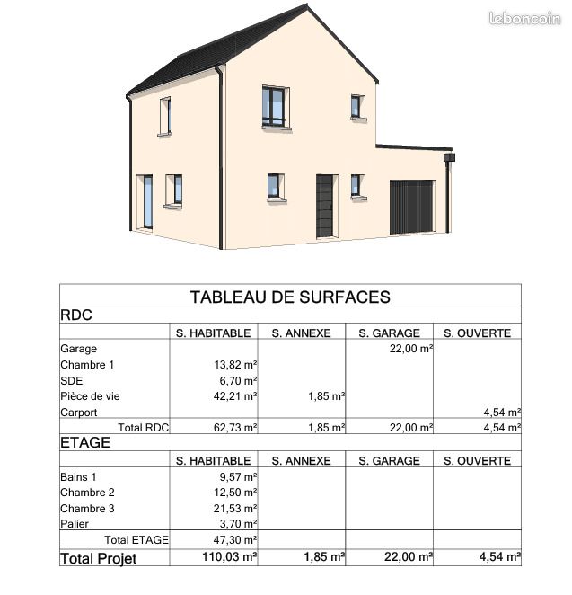 Maison 4 pièces 110 m² · à Éterville · 110 m² · 310 000 €