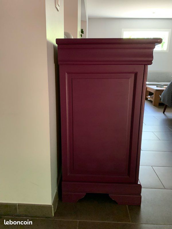 Meuble enfilade merisier massif peint (image 3)