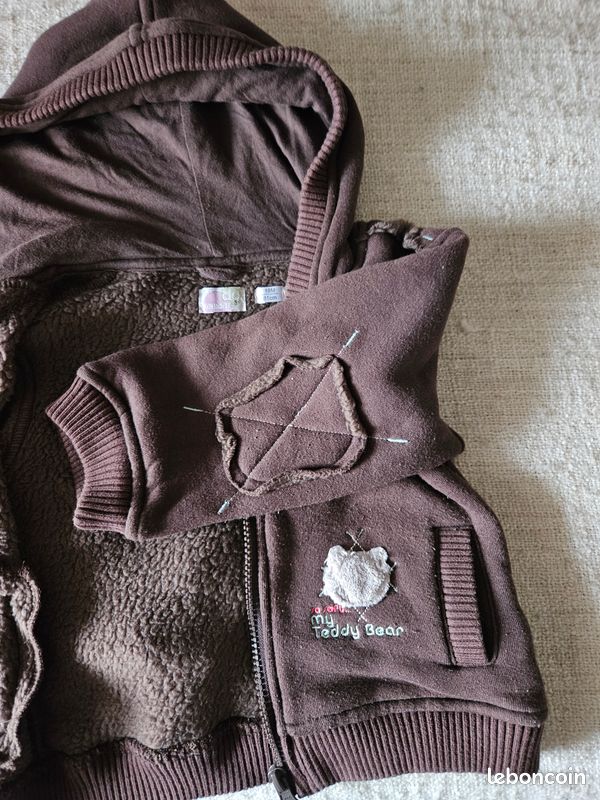 Gilet sweat chaud 18 mois zippé (image 5)