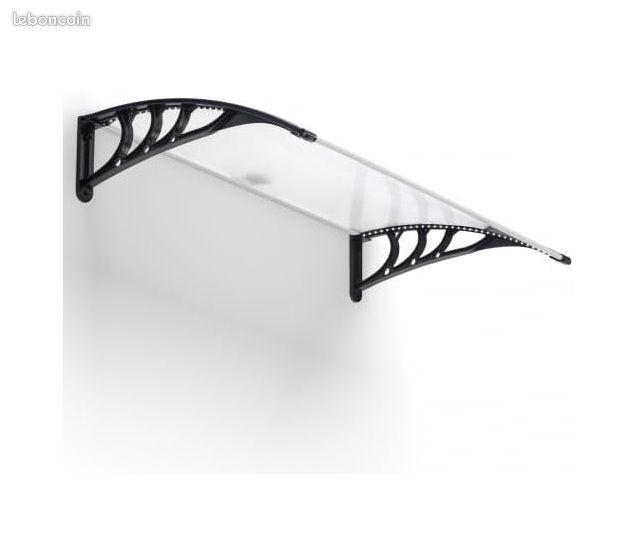 Marquise de Porte Solaire à LED – 120 x 80 cm – Auvent en Polycarbonate & Éclairage Automatique – Protection Entrée Design (image 2)