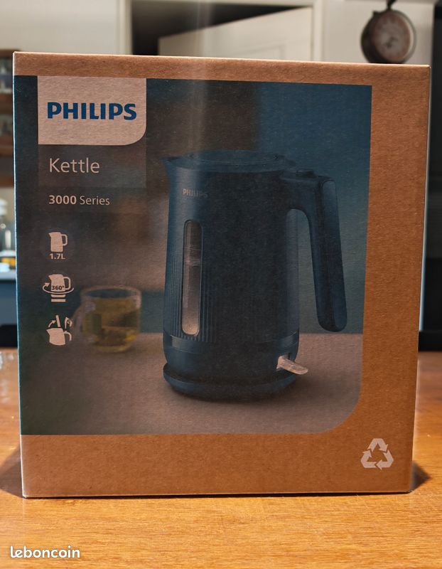 Bouilloire Série 3000 électrique Philips - Bleu Malibu 1.7L, 2200W NEUVE (image 4)