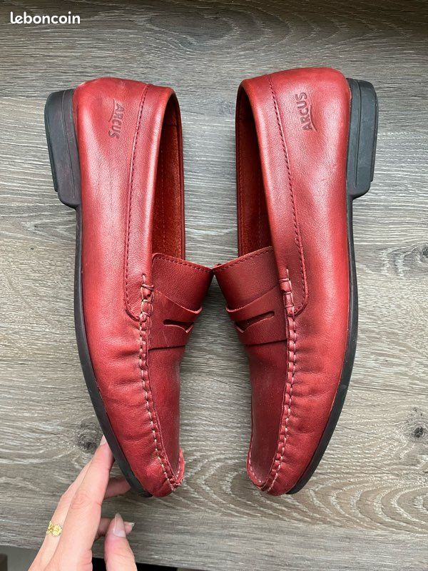 Mocassins Arcus cuir rouge 41 (image 3)