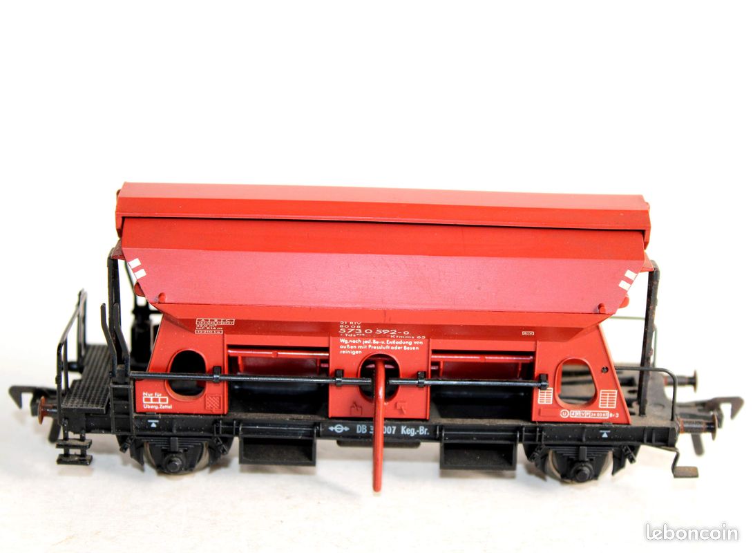 Fleischmann 1/87 ho 5510 wagon tremie, mineralier, houiller a toit basculant, db, dechargement manuel (image 4)