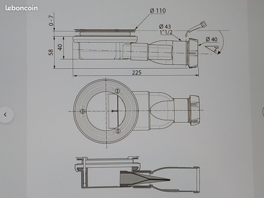 Bonde de douche extra-plate Wirquin (image 4)