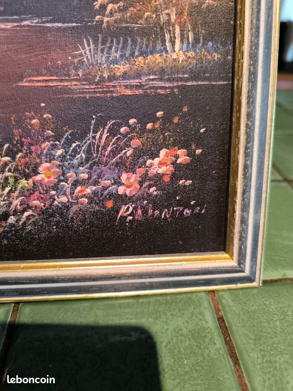 Superbe Petit Tableau Huile sur Toile Signé P. Alentori - Style Romantique/Impressionniste (image 2)