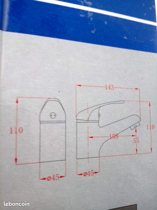 MITIGEUR LAVABO Avec Bonbe de Vidange et flexibles (image 3)