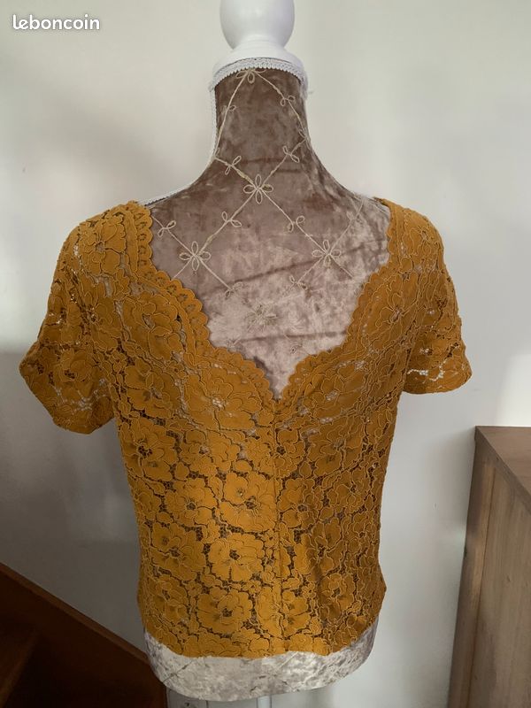 Haut Débardeur Etam Noir Et Blanc Motif Vagues - Taille 38 - Occasion Très Bon état