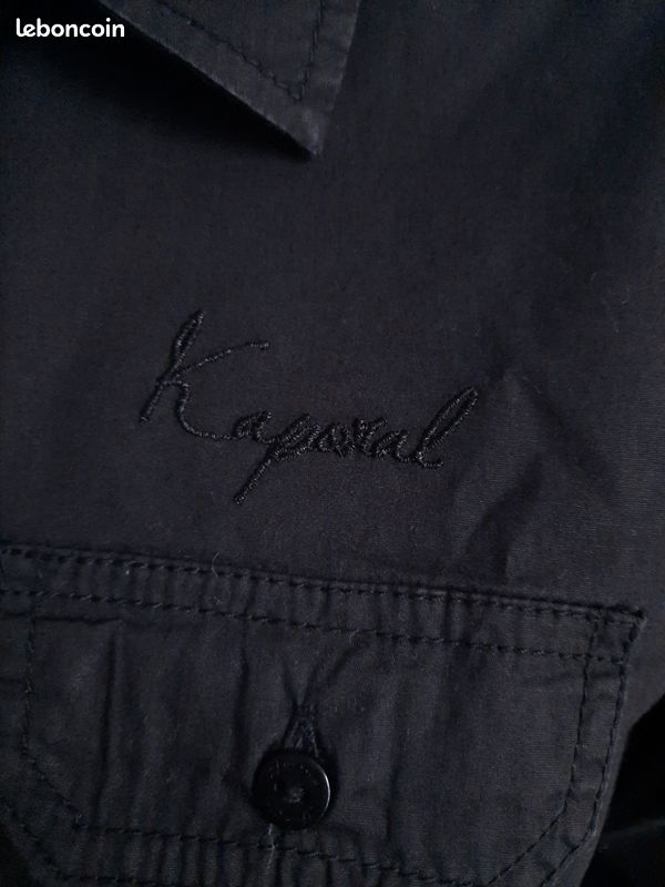 Taille M ou 38 - Kaporal - Haut chemise femme strass noir et gris - Vêtements