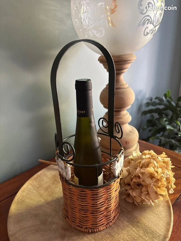 Porte-bouteille En Osier - Panier à Bouteilles Naturel