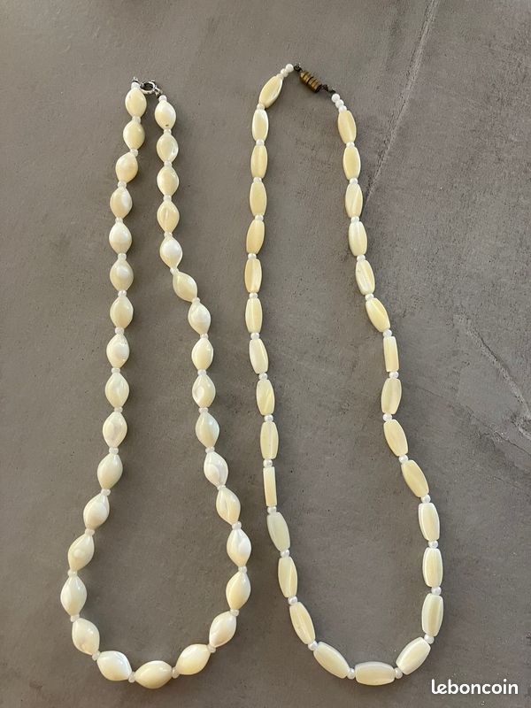 Collier En Nacre Vintage - Dents De Nacre - Occasion