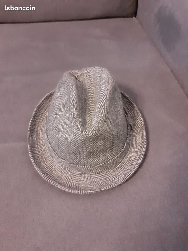 Chapeau Trilby Petit Bord Catane Gris Foncé - 100% Coton Fabriqué En Italie - Homme Et Femme