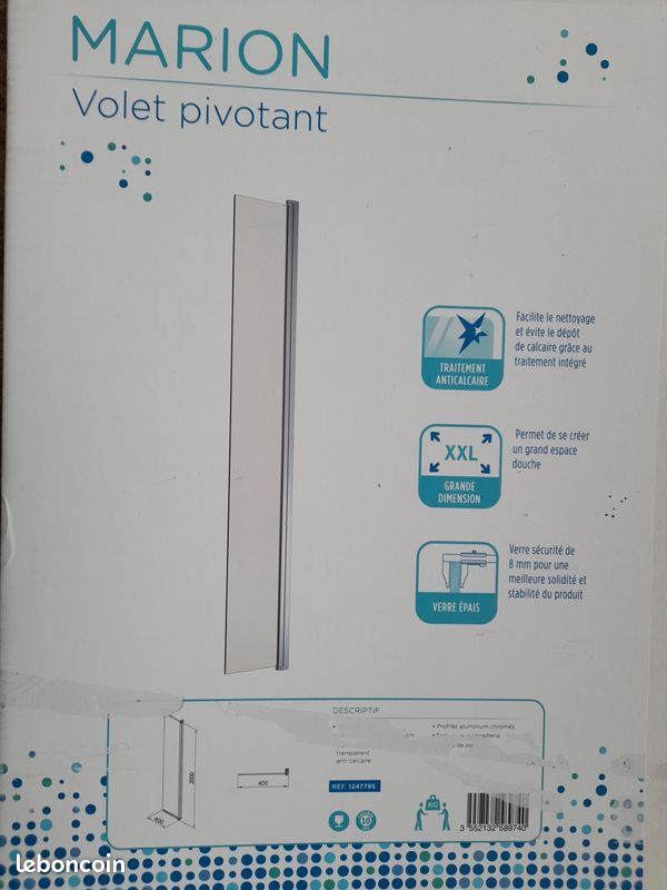 Paroi de douche Volet pivotant 200 * 40 (image 1)