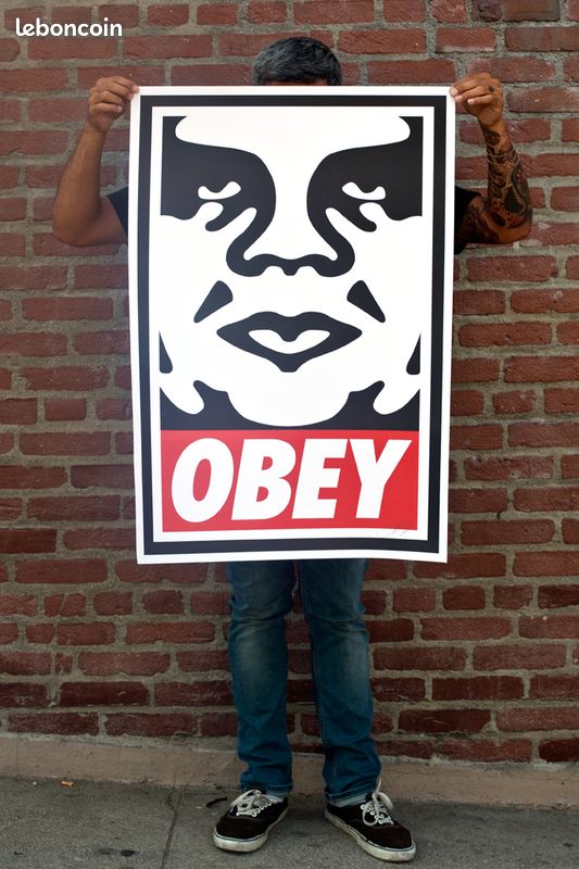 Autocollant ancien Shepard Fairey Obey No Cents Treasury André a Posse