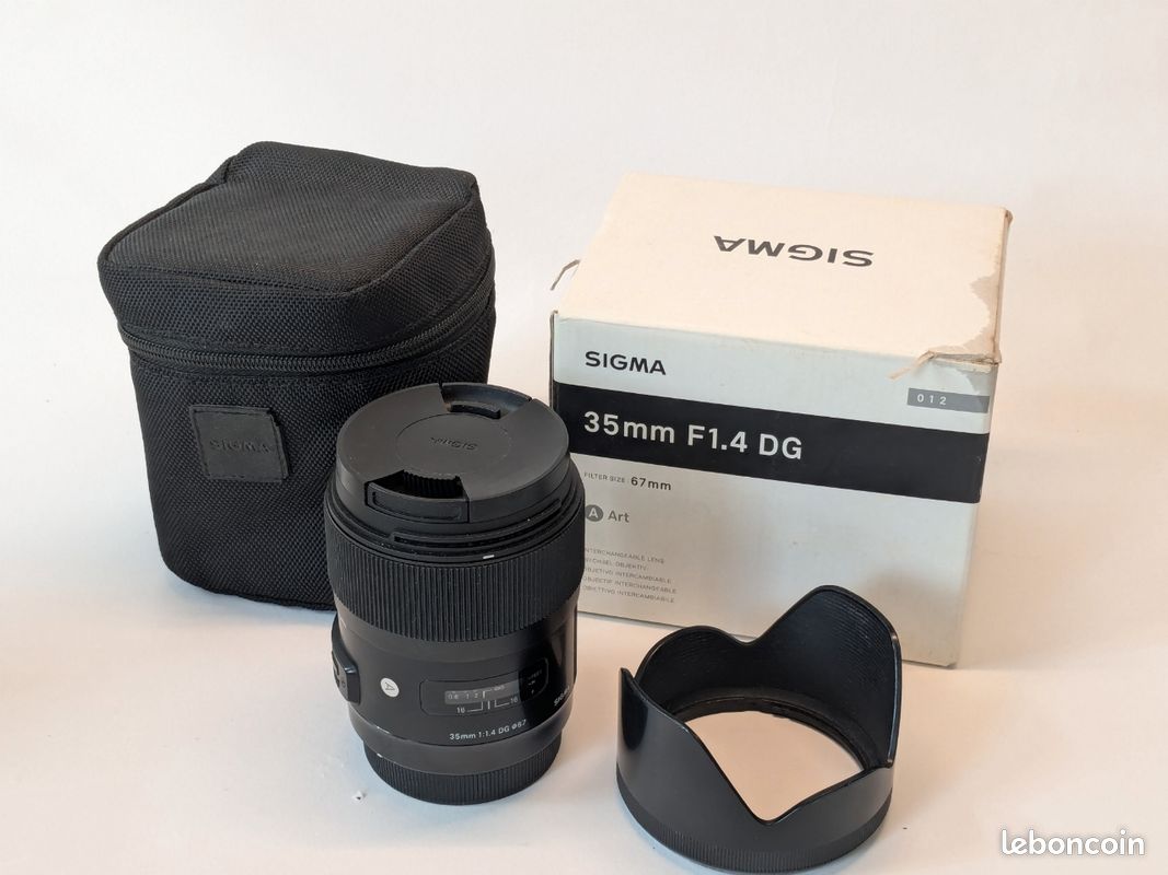 Objectif Sigma Art 35mm F/1.4 DG HSM Pour Canon EF - Ouverture F/1.4, Focale Fixe, Utilisé Une Fois