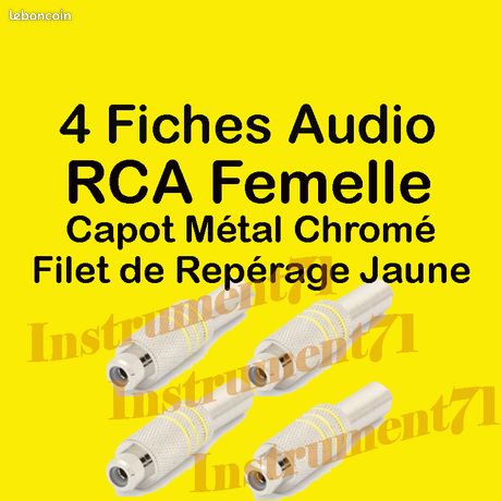 Fiche RCA Femelle Dorée à Souder - Repérage Filet Rouge - Lot De 1 - Neuf