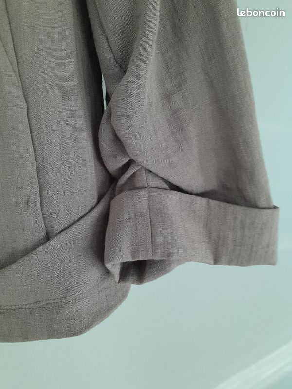 Veste Maille Beige Bohème Patrice Breal, Taille 42 - Avec Empiècements Décoratifs, Occasion Très Bon état