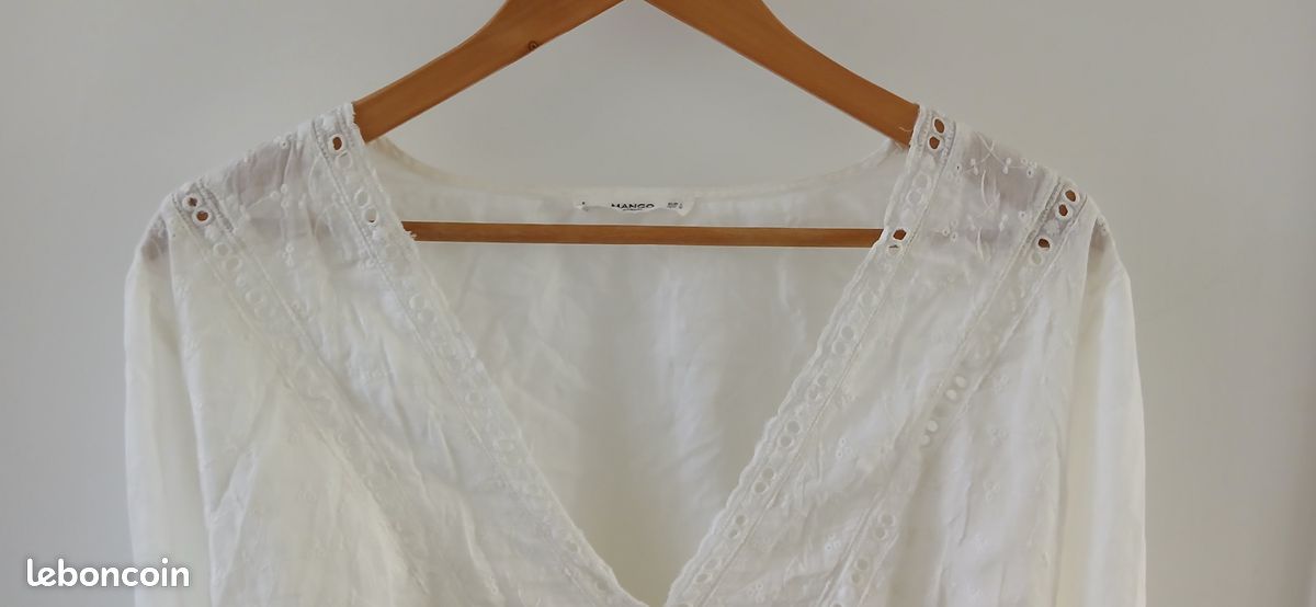Blouse blanche Bohème Mango T40 (image 6)