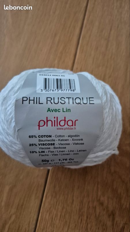 Lot 4 Pelotes Fil Phildar Exotic Turquoise - Viscose, Aiguilles 3.5, Neuf