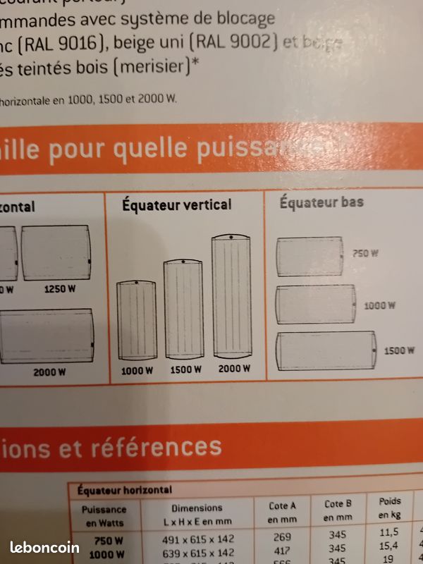 Radiateur Thermorégulation Équateur 1500W ve (image 3)