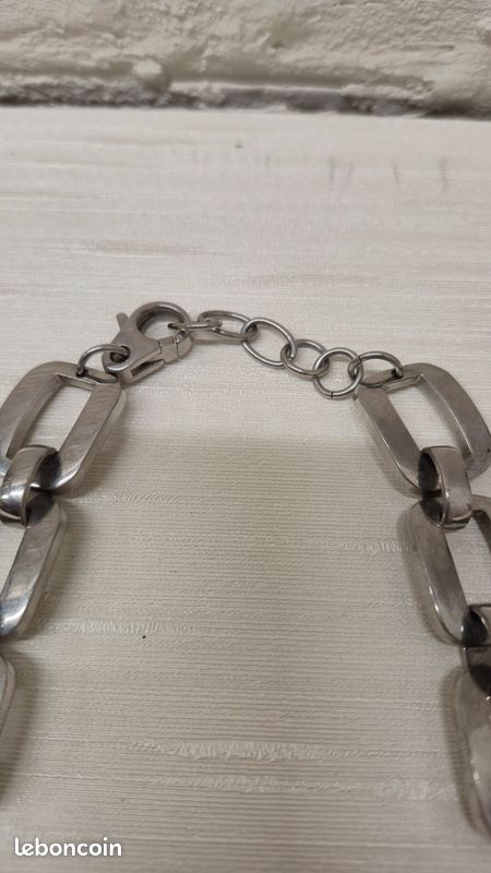 Collier Ras Du Cou Plaqué Or à Mailles Plates - Neuf Sans Emballage