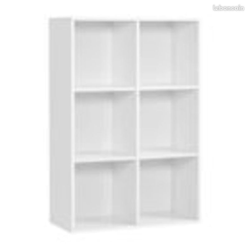 Bibliothèque 6 Etagères Compartiments Meuble de Rangement Livres Vêtements Bureau Chambre Salon (image 1)